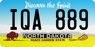 ND license plate IQA889