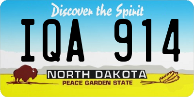 ND license plate IQA914