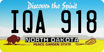 ND license plate IQA918