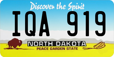 ND license plate IQA919