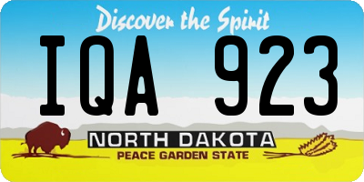 ND license plate IQA923