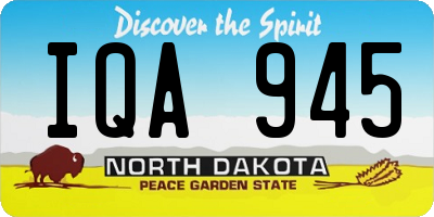 ND license plate IQA945