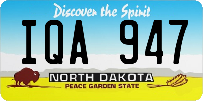 ND license plate IQA947