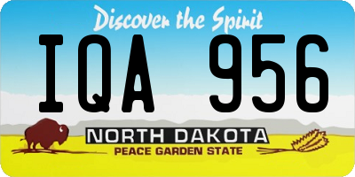 ND license plate IQA956