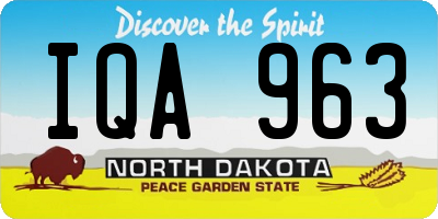 ND license plate IQA963
