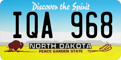 ND license plate IQA968