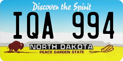 ND license plate IQA994