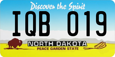 ND license plate IQB019