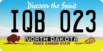 ND license plate IQB023