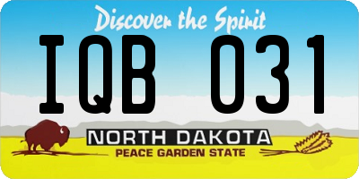 ND license plate IQB031