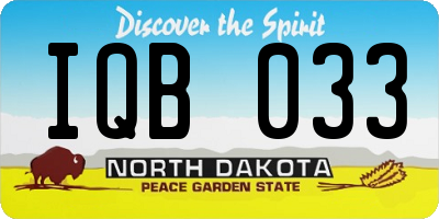 ND license plate IQB033