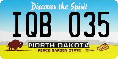 ND license plate IQB035