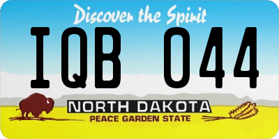 ND license plate IQB044