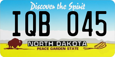 ND license plate IQB045