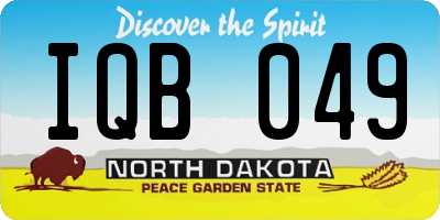 ND license plate IQB049