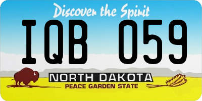 ND license plate IQB059