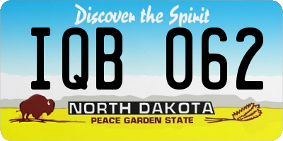 ND license plate IQB062