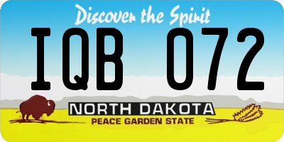 ND license plate IQB072
