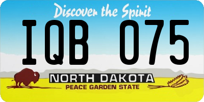 ND license plate IQB075
