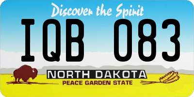 ND license plate IQB083