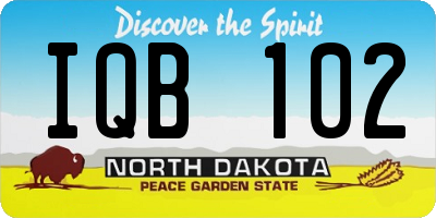 ND license plate IQB102