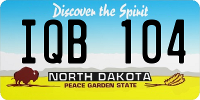ND license plate IQB104