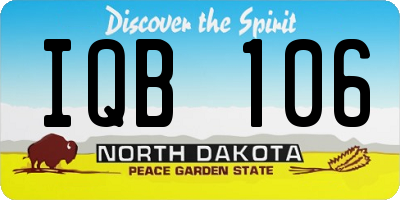 ND license plate IQB106