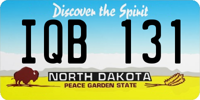 ND license plate IQB131