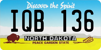 ND license plate IQB136