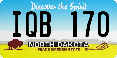 ND license plate IQB170