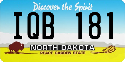 ND license plate IQB181