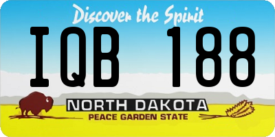 ND license plate IQB188