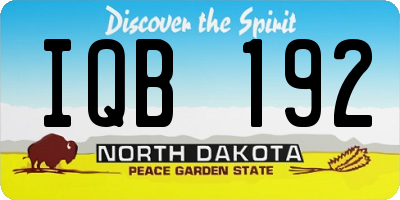 ND license plate IQB192