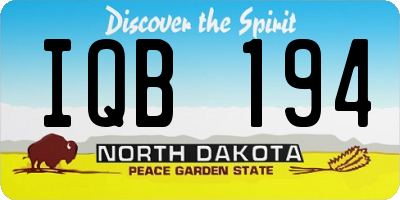 ND license plate IQB194