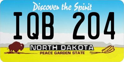 ND license plate IQB204