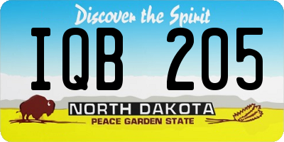 ND license plate IQB205