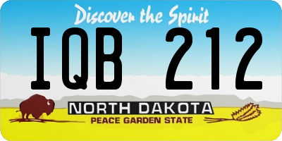 ND license plate IQB212