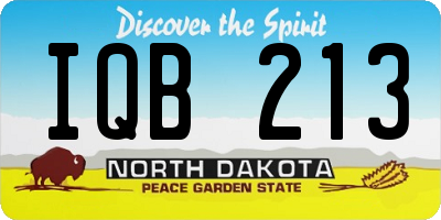 ND license plate IQB213