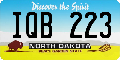 ND license plate IQB223