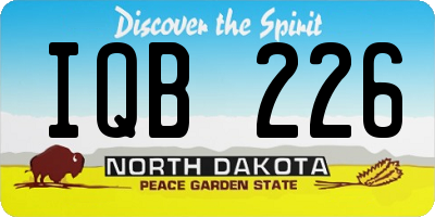 ND license plate IQB226