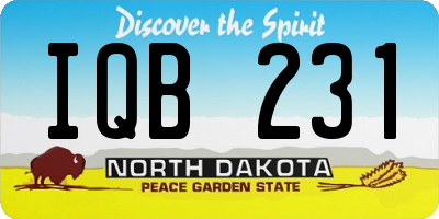 ND license plate IQB231