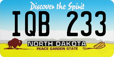 ND license plate IQB233