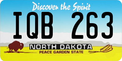 ND license plate IQB263