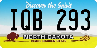 ND license plate IQB293