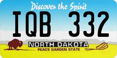 ND license plate IQB332