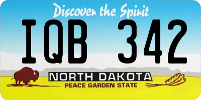 ND license plate IQB342