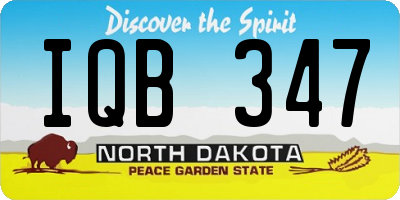 ND license plate IQB347