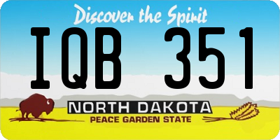 ND license plate IQB351