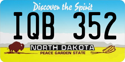 ND license plate IQB352