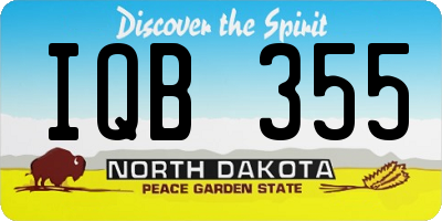 ND license plate IQB355